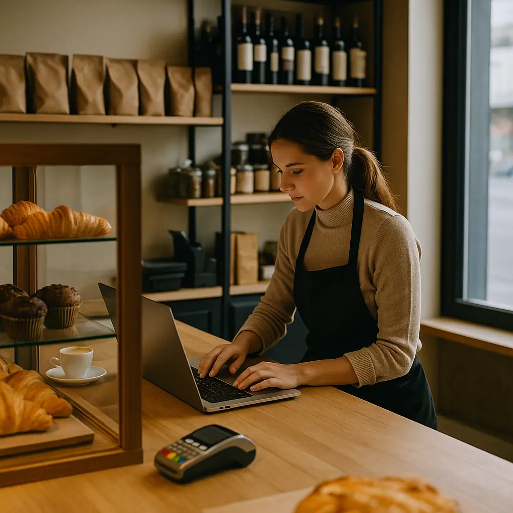 Imagen decorativa de pymes y autónomos, con una muchacha panadera como ejemplo